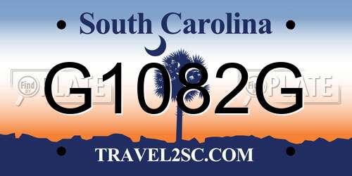 G1082G South Carolina License Plate