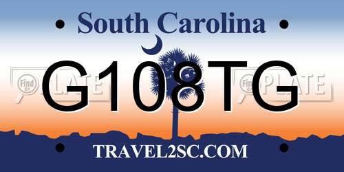 G108TG South Carolina License Plate