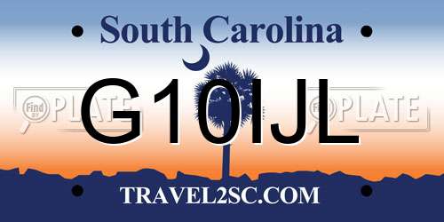 G10IJL South Carolina License Plate