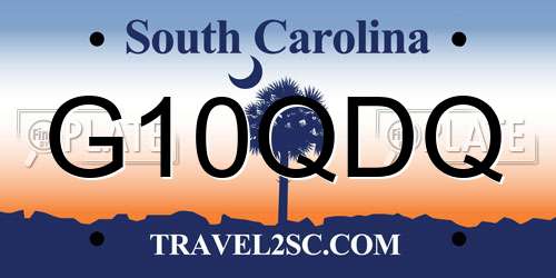 G10QDQ South Carolina License Plate