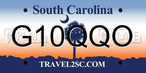 G10QQO South Carolina License Plate