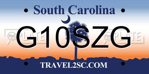 G10SZG South Carolina License Plate