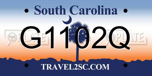 G1102Q South Carolina License Plate