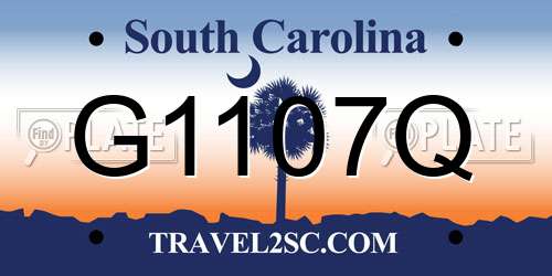 G1107Q South Carolina License Plate