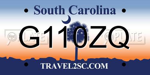 G110ZQ South Carolina License Plate