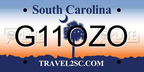 G11OZO South Carolina License Plate