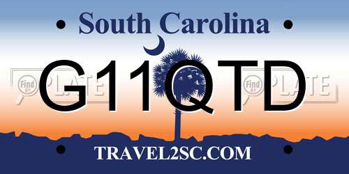 G11QTD South Carolina License Plate