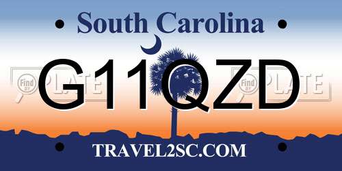 G11QZD South Carolina License Plate