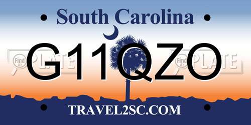 G11QZO South Carolina License Plate