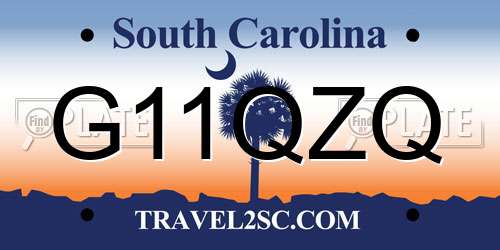 G11QZQ South Carolina License Plate