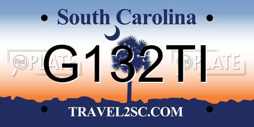 G132TI South Carolina License Plate