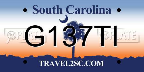 G137TI South Carolina License Plate
