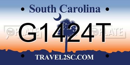 G1424T South Carolina License Plate