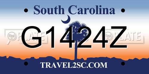 G1424Z South Carolina License Plate