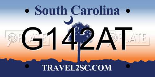 G142AT South Carolina License Plate