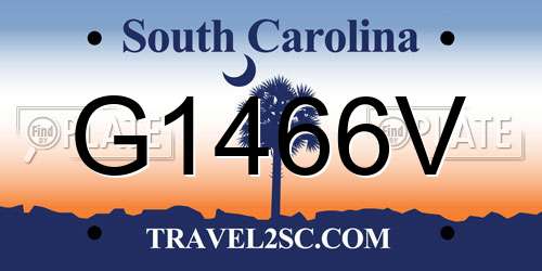 G1466V South Carolina License Plate