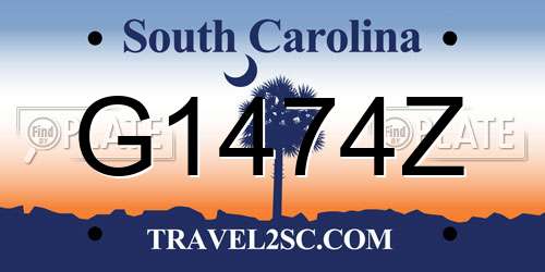 G1474Z South Carolina License Plate