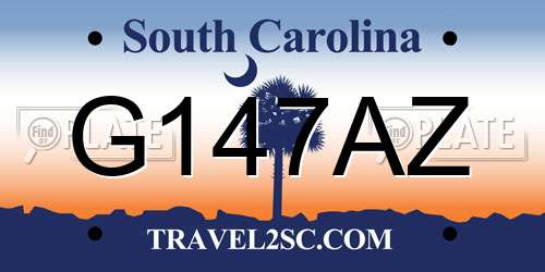G147AZ South Carolina License Plate