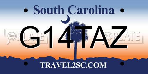 G14TAZ South Carolina License Plate