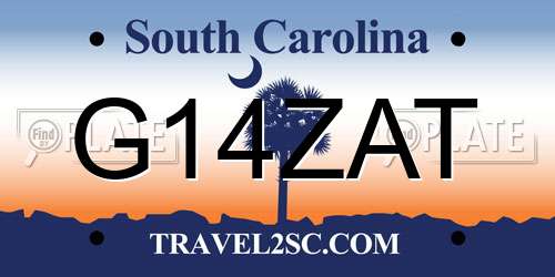 G14ZAT South Carolina License Plate