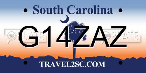 G14ZAZ South Carolina License Plate