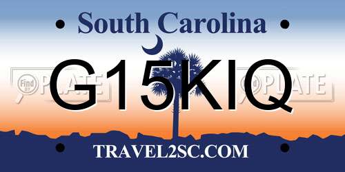 G15KIQ South Carolina License Plate