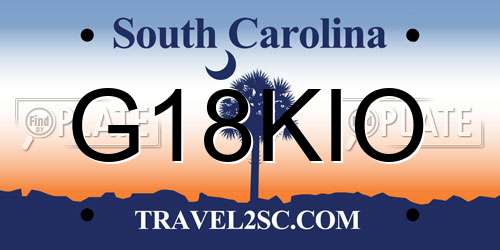 G18KIO South Carolina License Plate