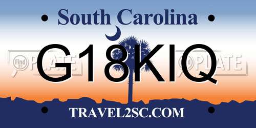 G18KIQ South Carolina License Plate