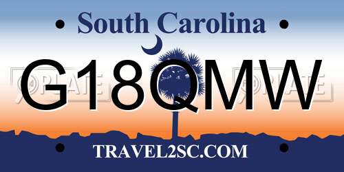 G18QMW South Carolina License Plate
