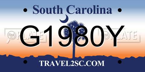 G1980Y South Carolina License Plate