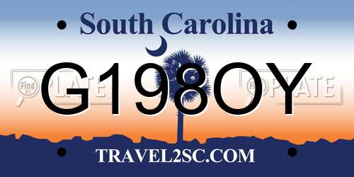 G198OY South Carolina License Plate