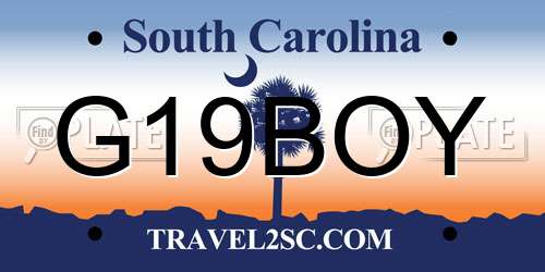 G19BOY South Carolina License Plate