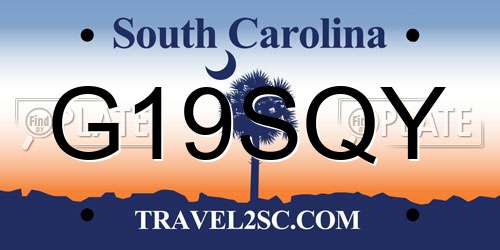 G19SQY South Carolina License Plate