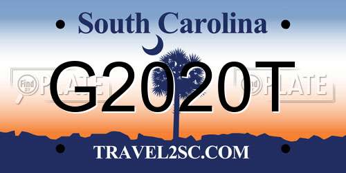 G2020T South Carolina License Plate