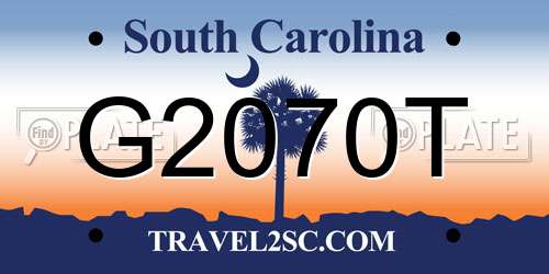 G2070T South Carolina License Plate