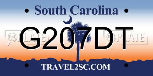 G207DT South Carolina License Plate