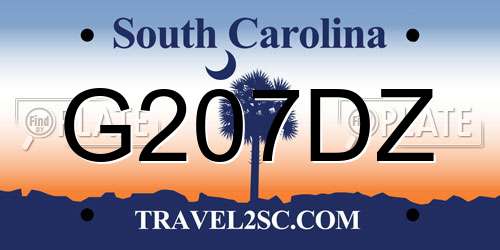 G207DZ South Carolina License Plate
