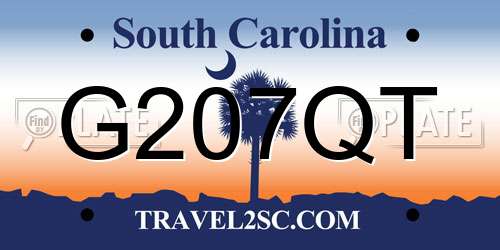 G207QT South Carolina License Plate