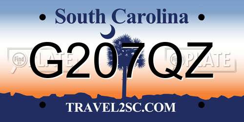 G207QZ South Carolina License Plate