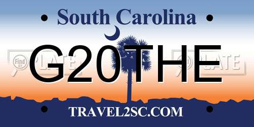 G20THE South Carolina License Plate