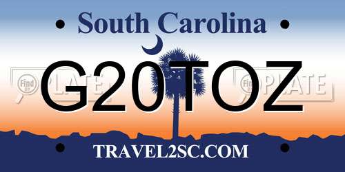 G20TOZ South Carolina License Plate
