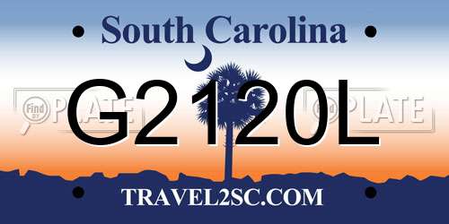 G2120L South Carolina License Plate