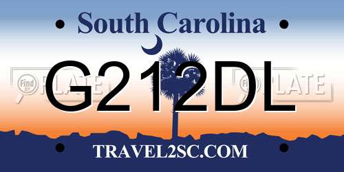 G212DL South Carolina License Plate