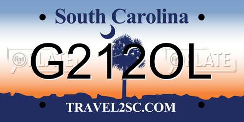G212OL South Carolina License Plate