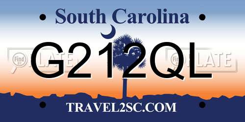 G212QL South Carolina License Plate