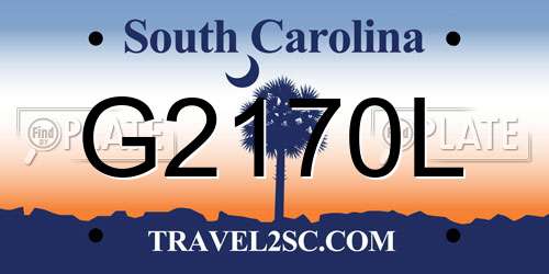 G2170L South Carolina License Plate