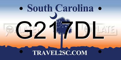 G217DL South Carolina License Plate