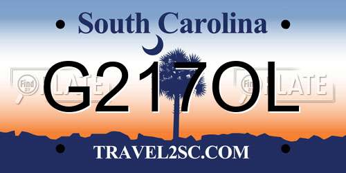 G217OL South Carolina License Plate