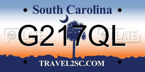 G217QL South Carolina License Plate