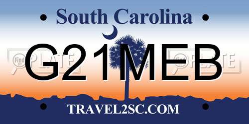 G21MEB South Carolina License Plate